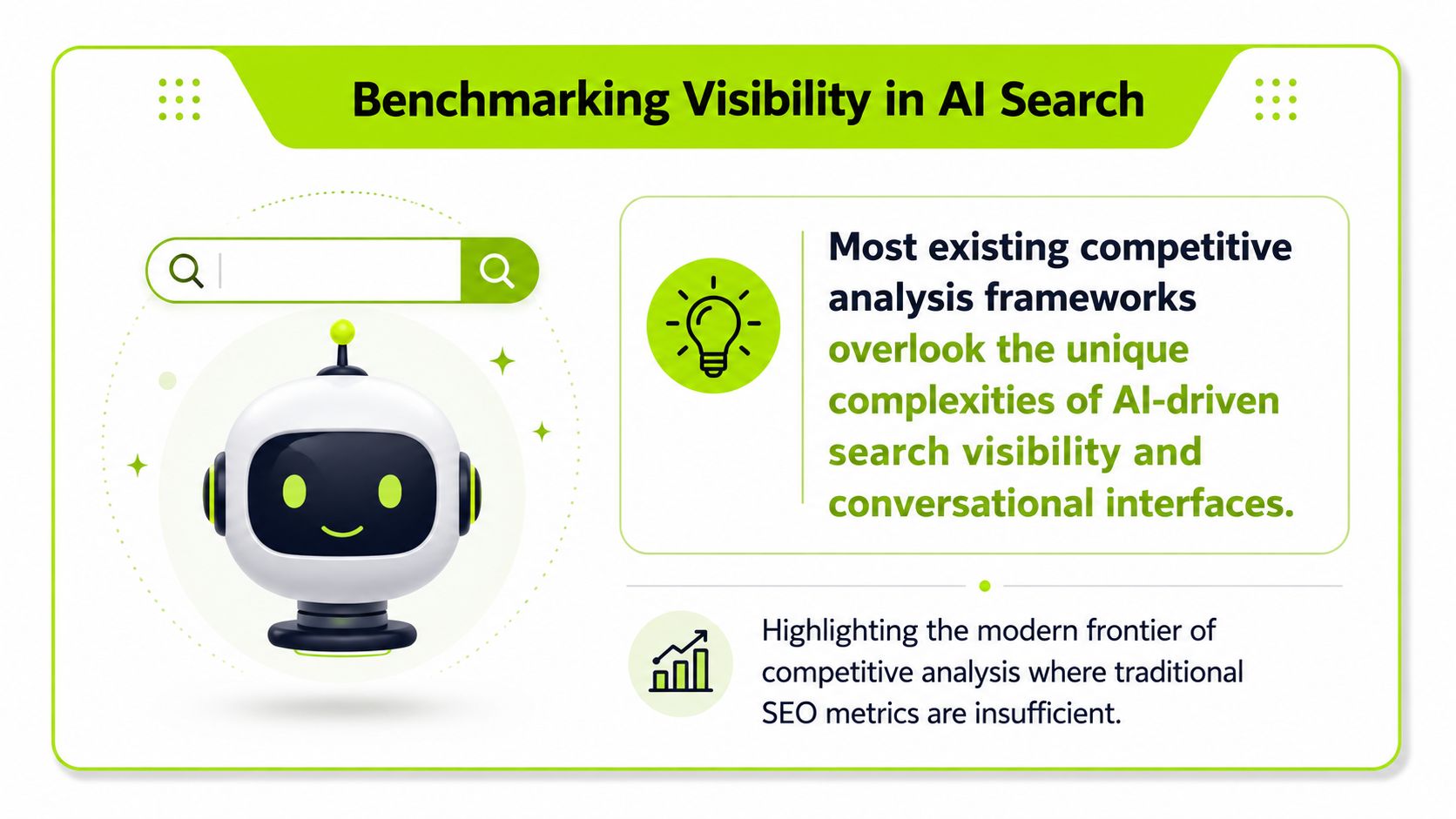 A graphic depicting the need for new competitive analysis frameworks in the era of AI search engines.