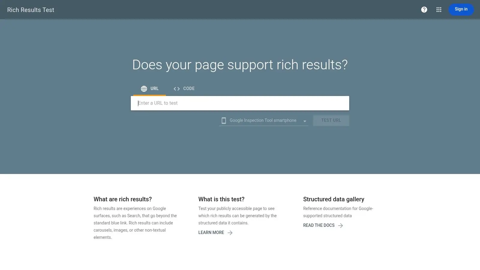 Screenshot from https://search.google.com/test/rich-results