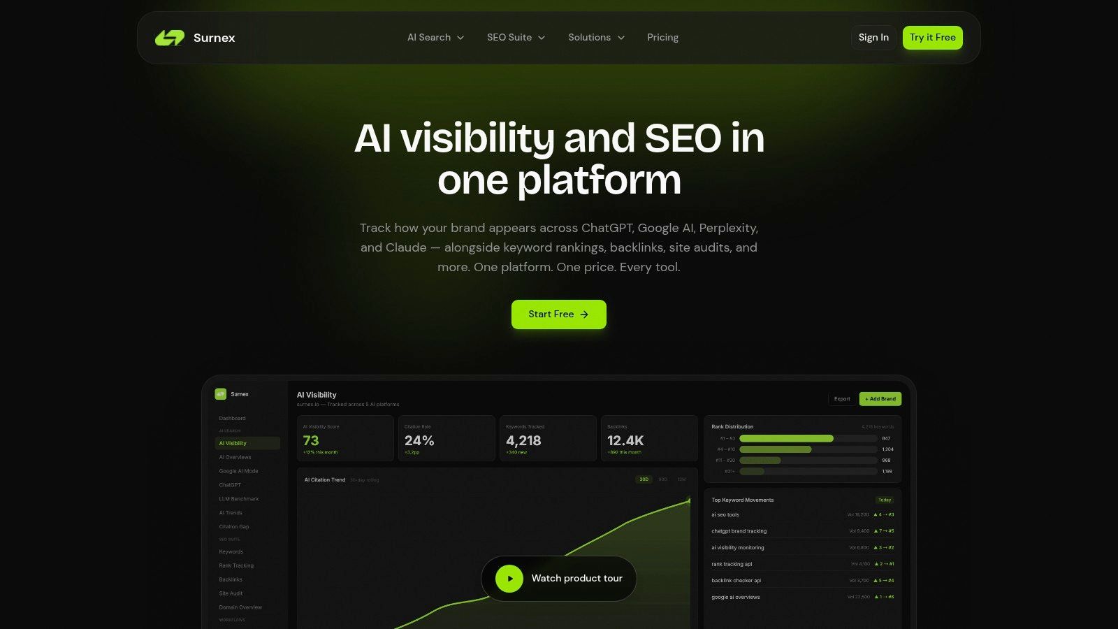 Screenshot from https://surnex.io
