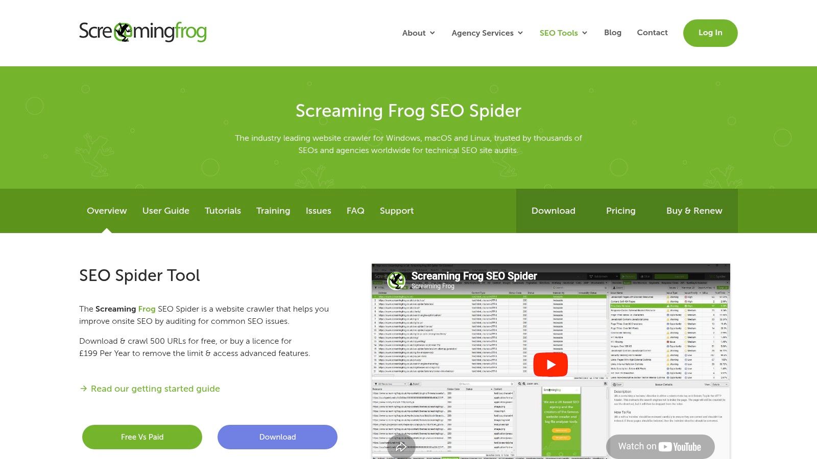 Screaming Frog SEO Spider (Free desktop crawler)